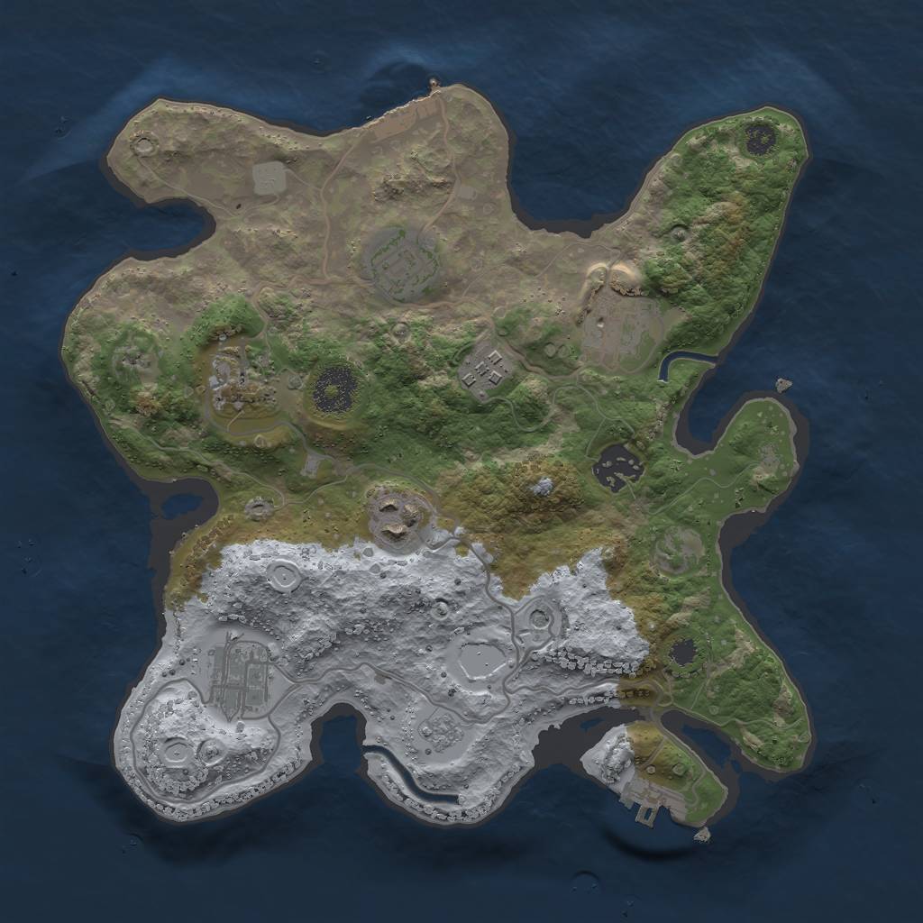 Rust Map: Procedural Map, Size: 3000, Seed: 1958515920, 16 Monuments