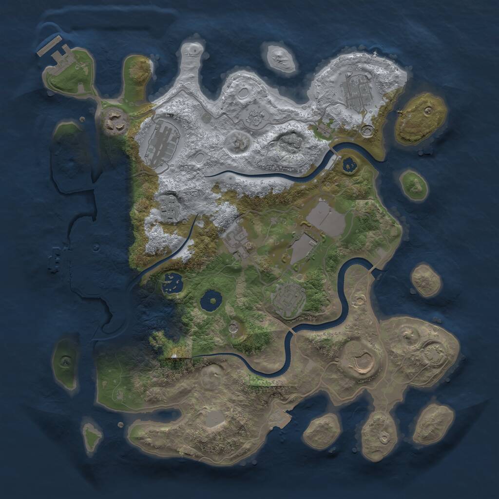 Rust Map: Procedural Map, Size: 3500, Seed: 178562895, 15 Monuments