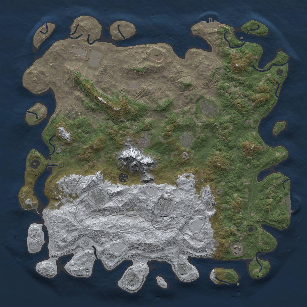 Rust Map: Procedural Map, Size: 5000, Seed: 55269, 20 Monuments