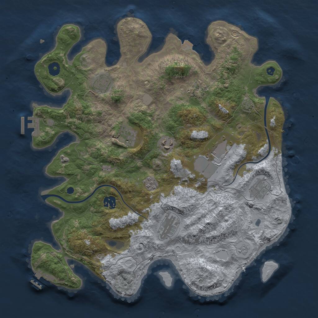 Rust Map: Procedural Map, Size: 3700, Seed: 1782401389, 15 Monuments