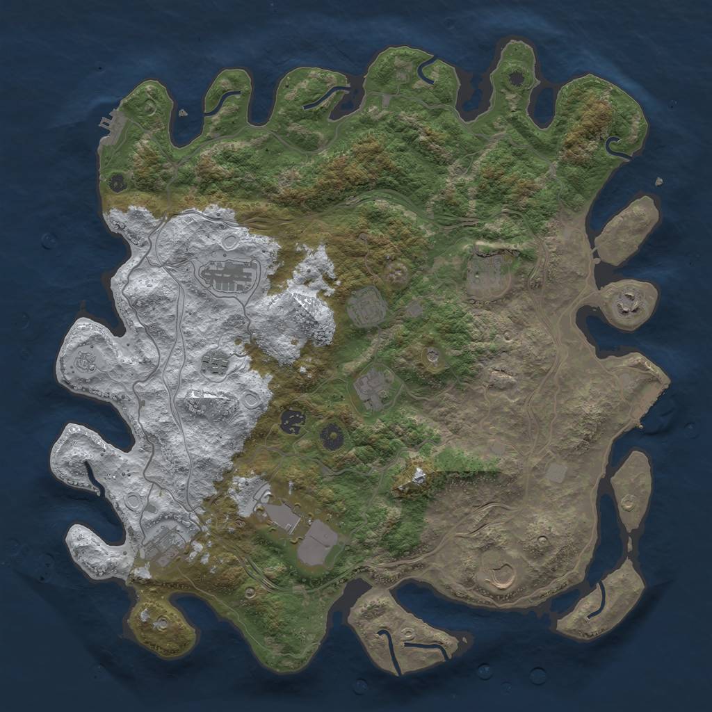 Rust Map: Procedural Map, Size: 4250, Seed: 2425, 19 Monuments