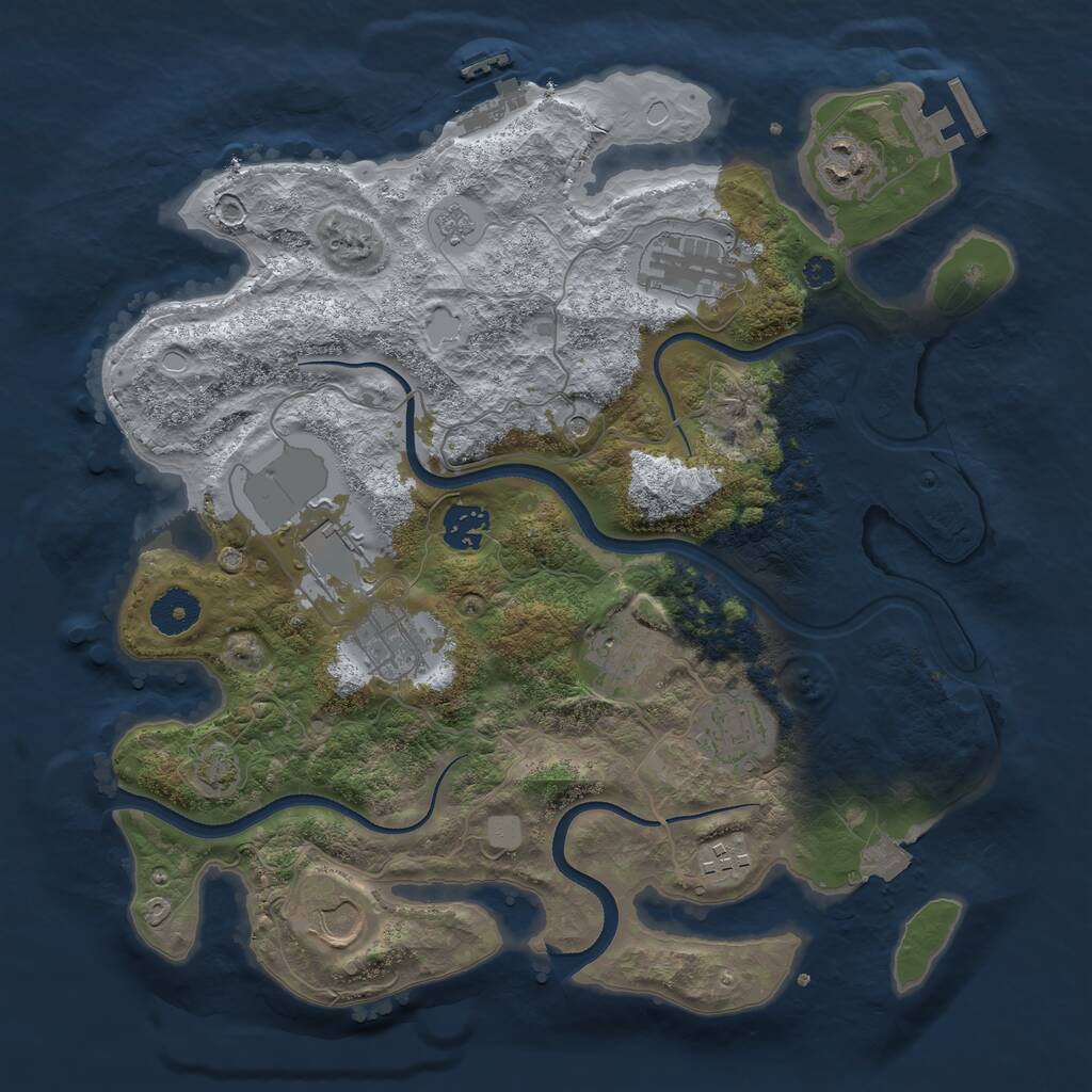 Rust Map: Procedural Map, Size: 3500, Seed: 578392101, 15 Monuments