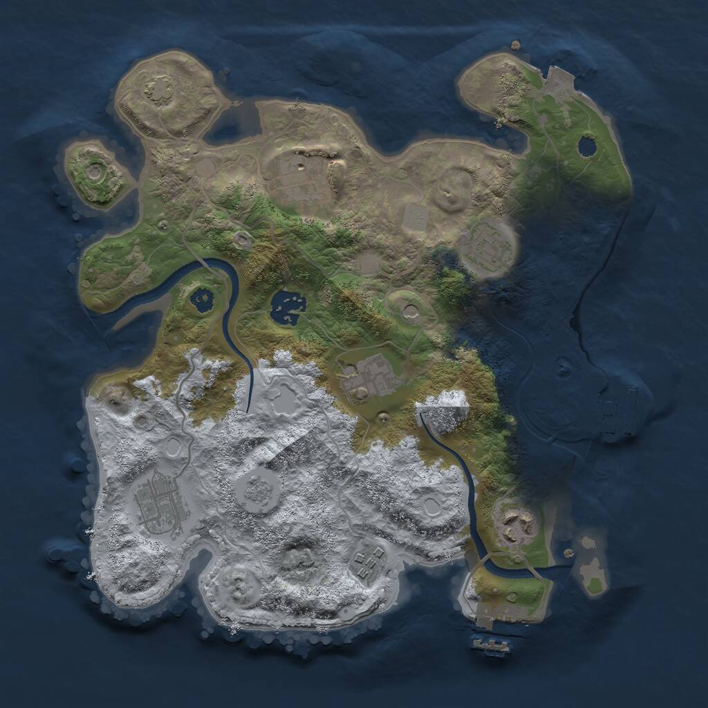 Rust Map: Procedural Map, Size: 3000, Seed: 1966045892, 13 Monuments