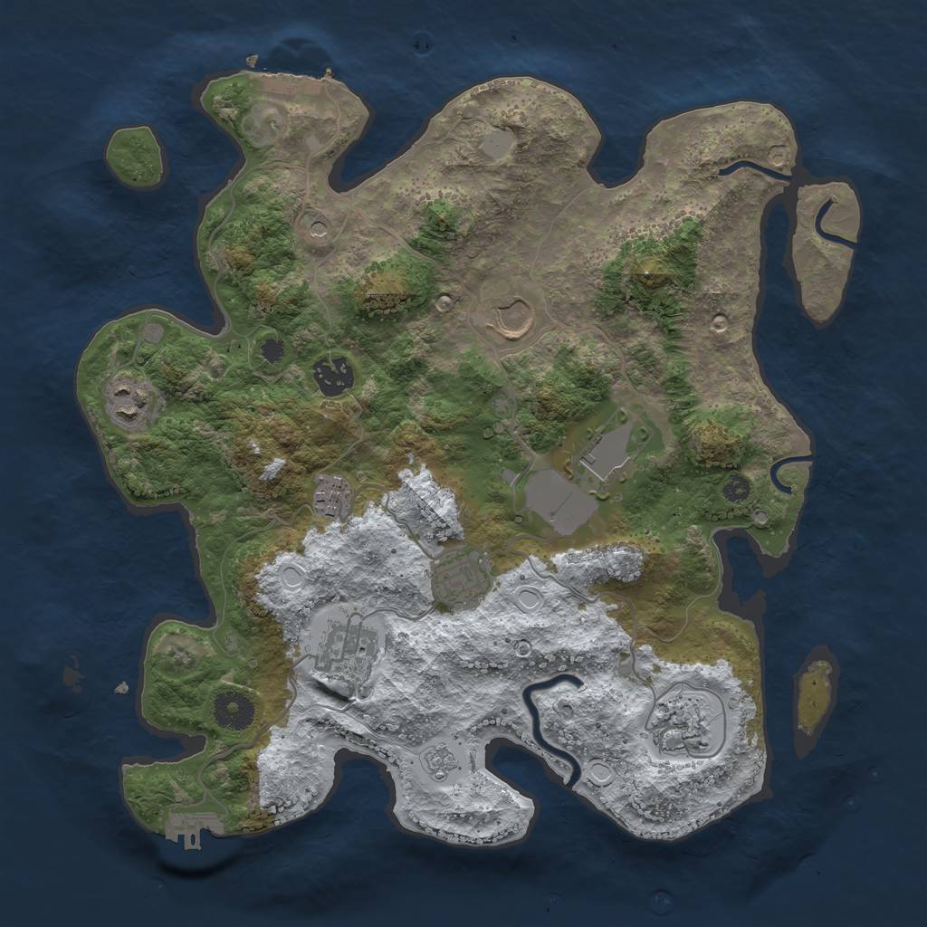 Rust Map: Procedural Map, Size: 3500, Seed: 1772643834, 17 Monuments