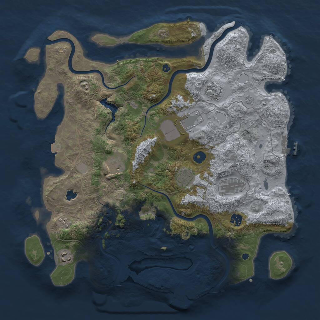 Rust Map: Procedural Map, Size: 4000, Seed: 32639881, 14 Monuments