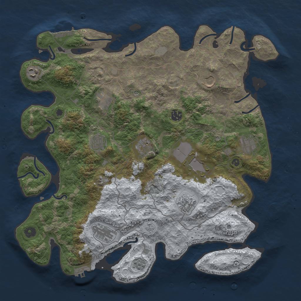 Rust Map: Procedural Map, Size: 4000, Seed: 87908694, 20 Monuments