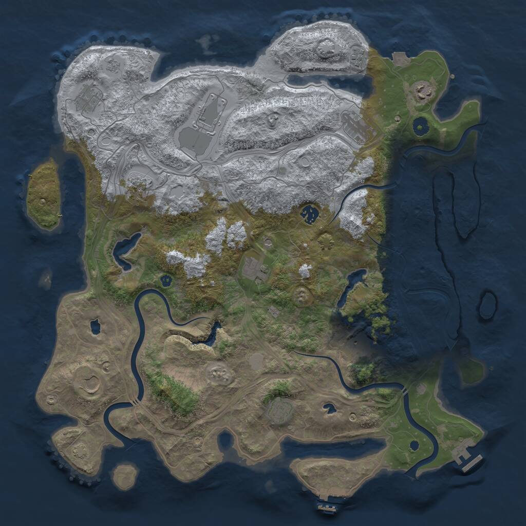 Rust Map: Procedural Map, Size: 4500, Seed: 123687705, 17 Monuments