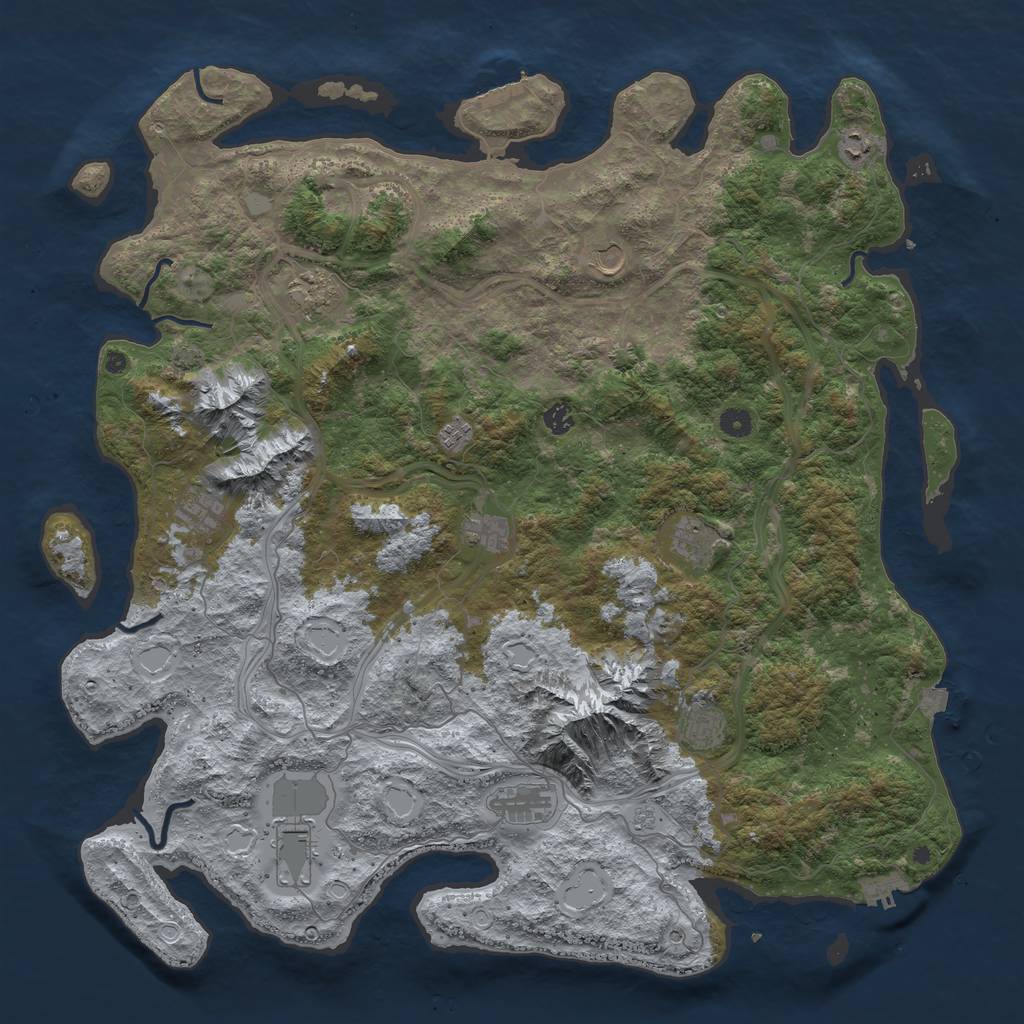 Rust Map: Procedural Map, Size: 5000, Seed: 2147483647, 19 Monuments