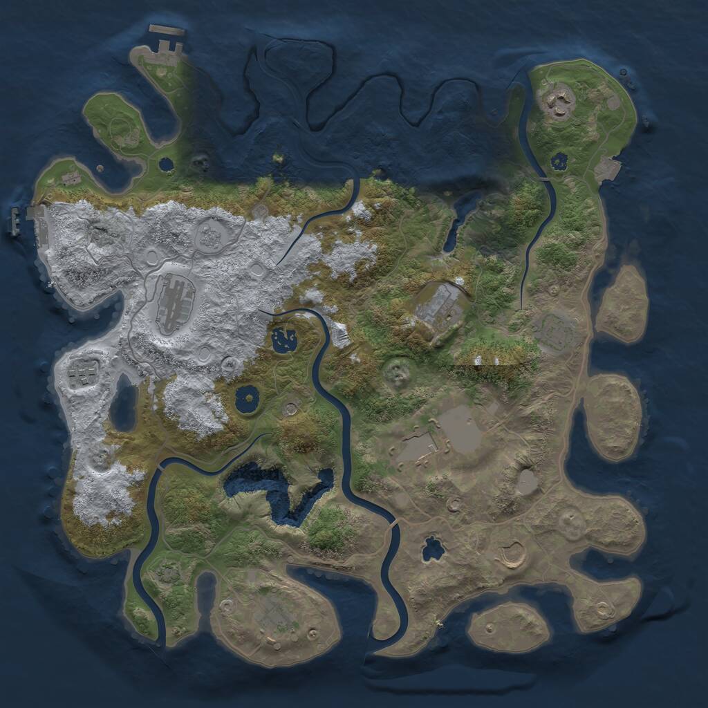 Rust Map: Procedural Map, Size: 4000, Seed: 8616929, 15 Monuments