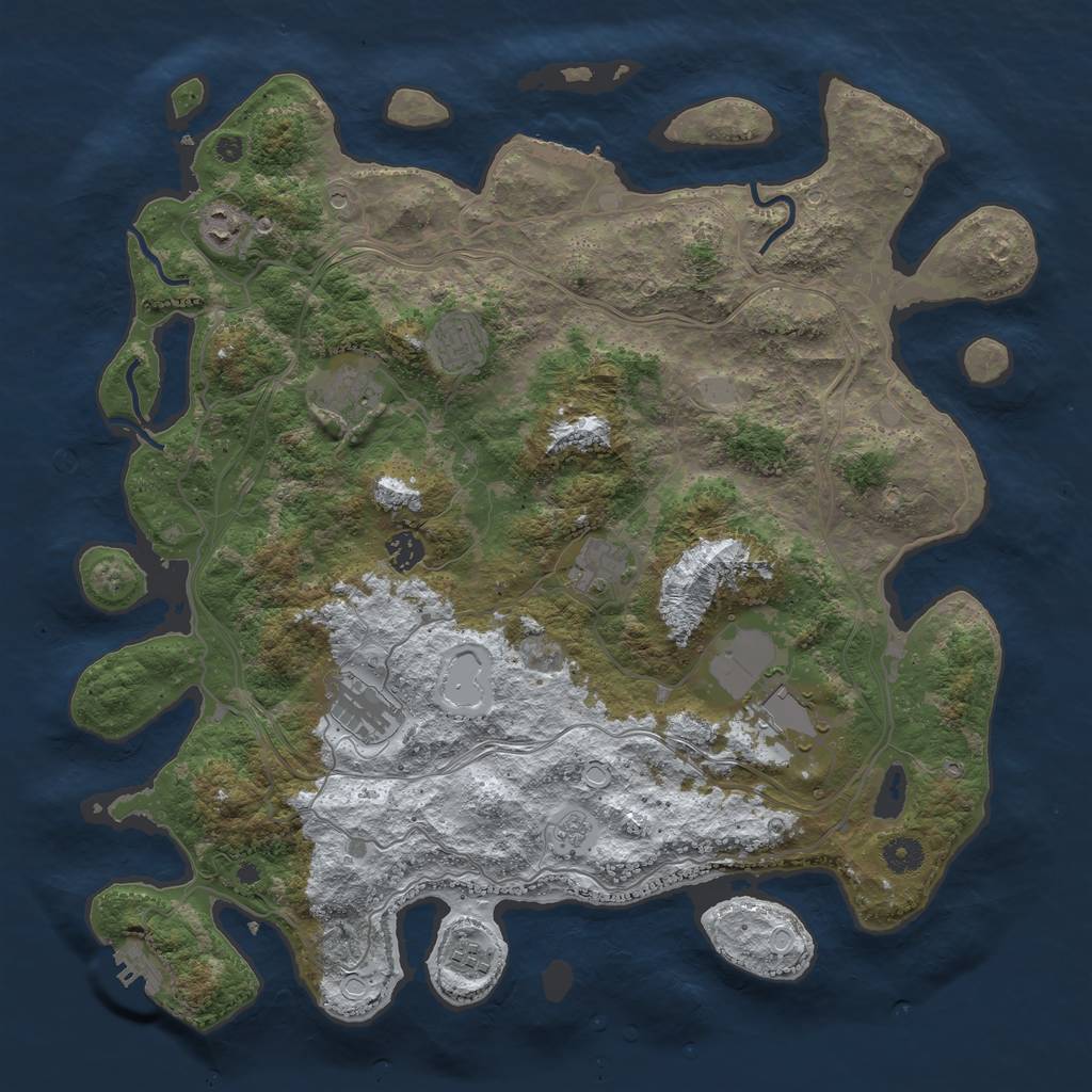 Rust Map: Procedural Map, Size: 4250, Seed: 1268023785, 17 Monuments