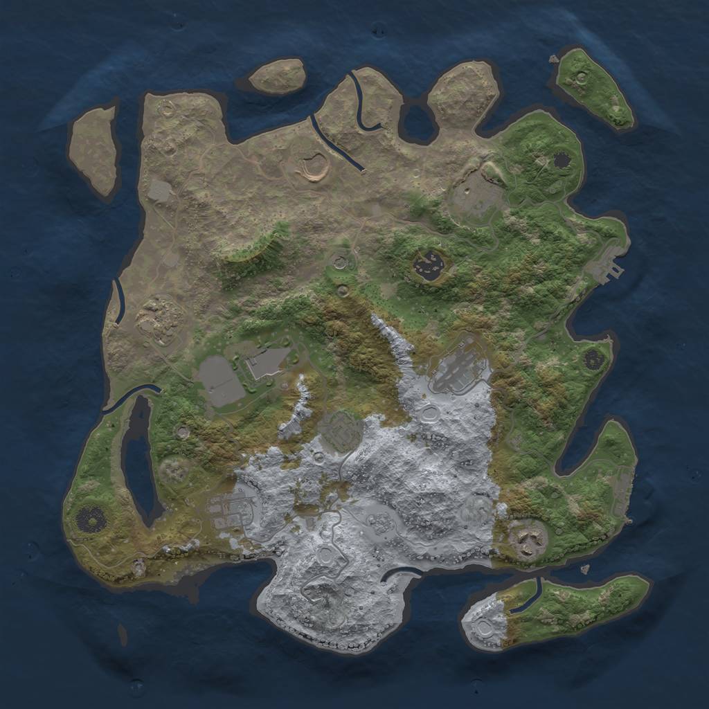 Rust Map: Procedural Map, Size: 3700, Seed: 140622, 16 Monuments
