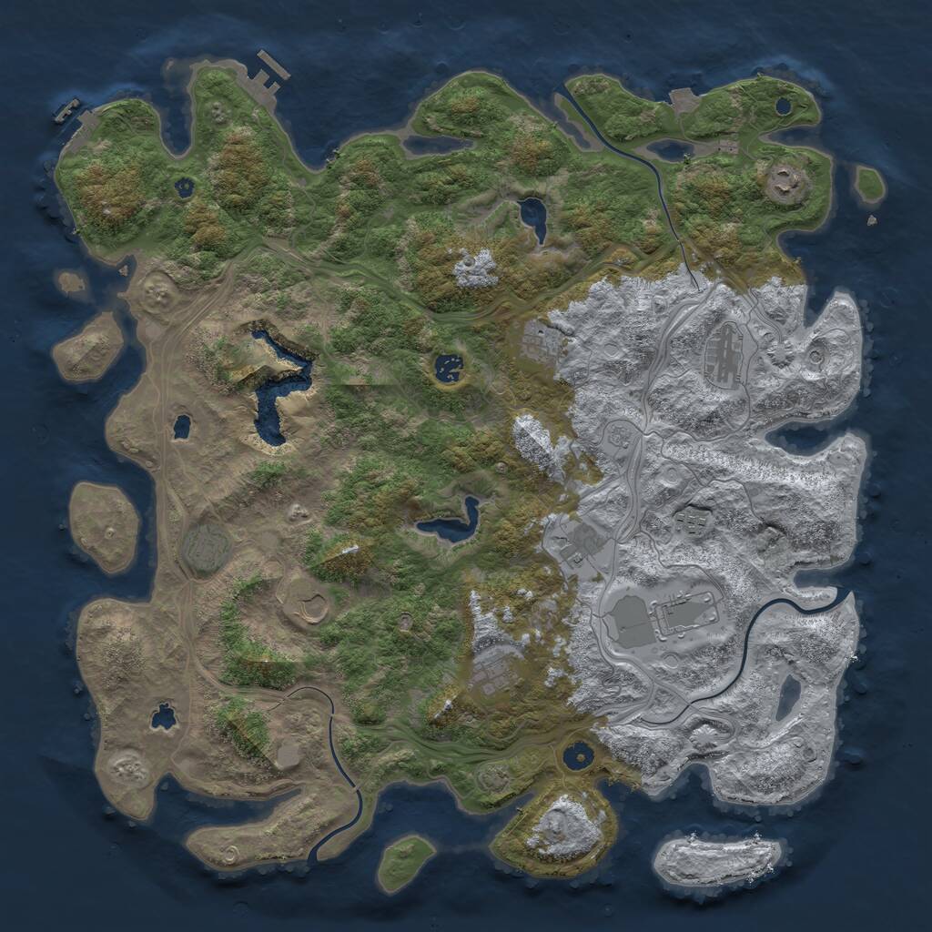 Rust Map: Procedural Map, Size: 4800, Seed: 582038299, 16 Monuments