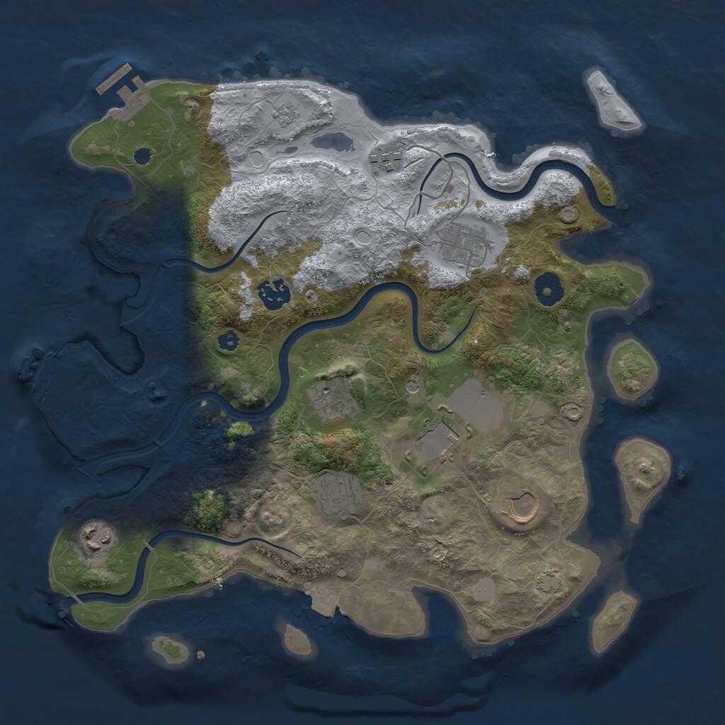 Rust Map: Procedural Map, Size: 3500, Seed: 1479789973, 14 Monuments