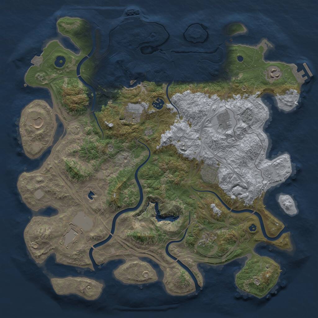 Rust Map: Procedural Map, Size: 4250, Seed: 930209747, 15 Monuments