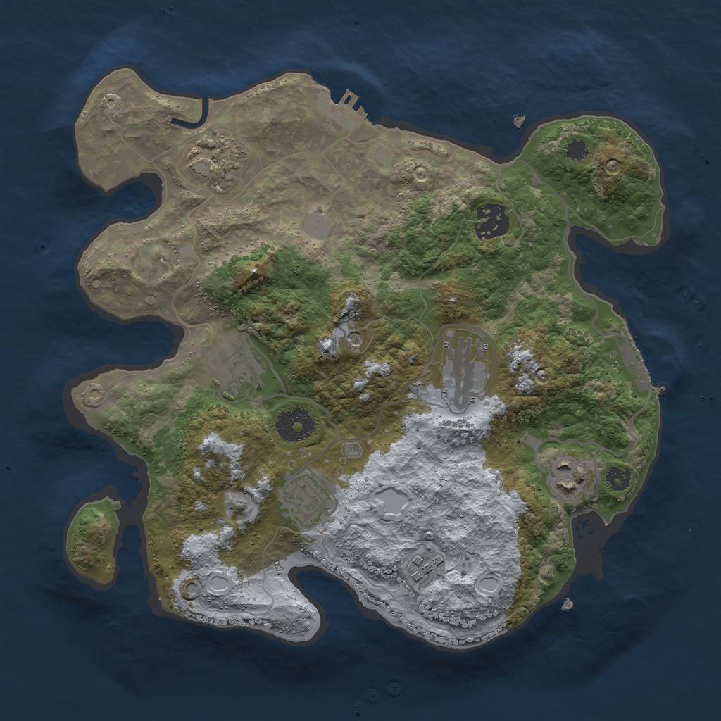 Rust Map: Procedural Map, Size: 3000, Seed: 1952952051, 15 Monuments