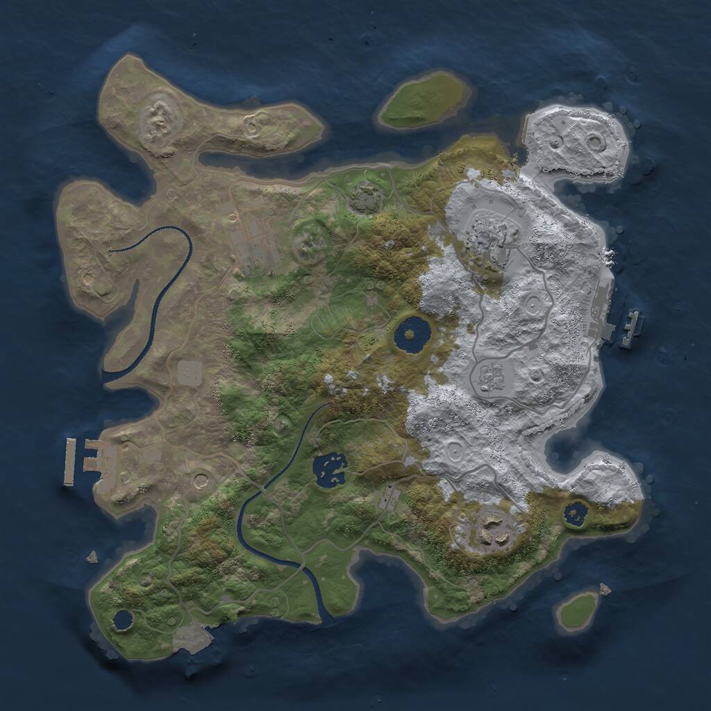 Rust Map: Procedural Map, Size: 3000, Seed: 1103766586, 10 Monuments