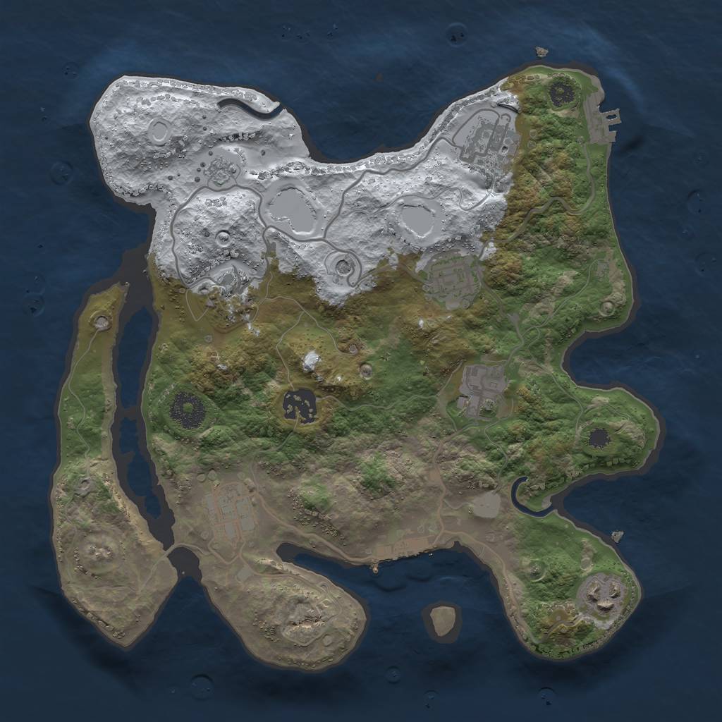 Rust Map: Procedural Map, Size: 3000, Seed: 28822, 16 Monuments