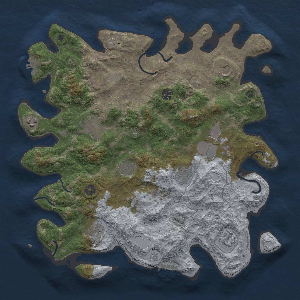 Rust Map: Procedural Map, Size: 4000, Seed: 38039088, 19 Monuments