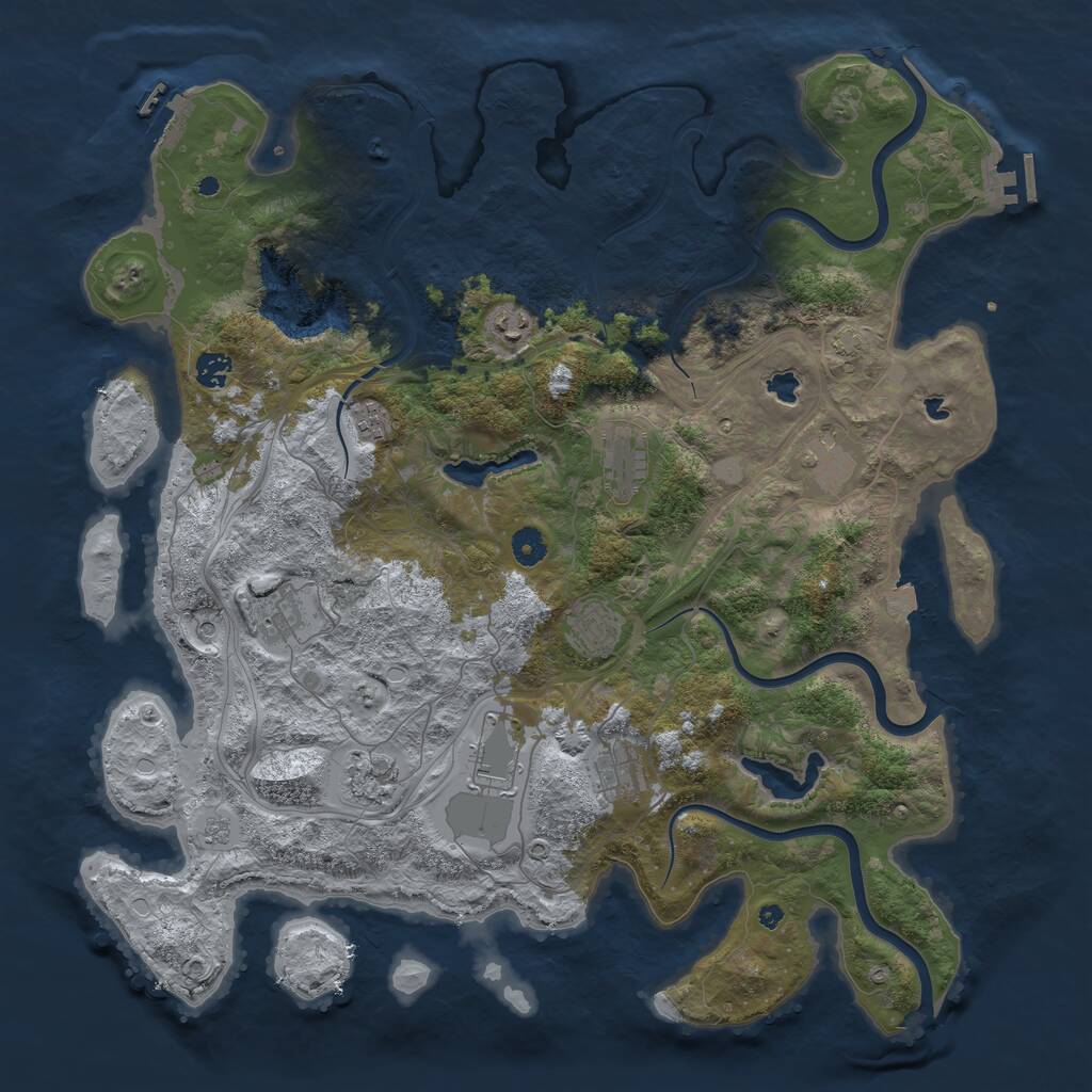 Rust Map: Procedural Map, Size: 4500, Seed: 865939801, 16 Monuments