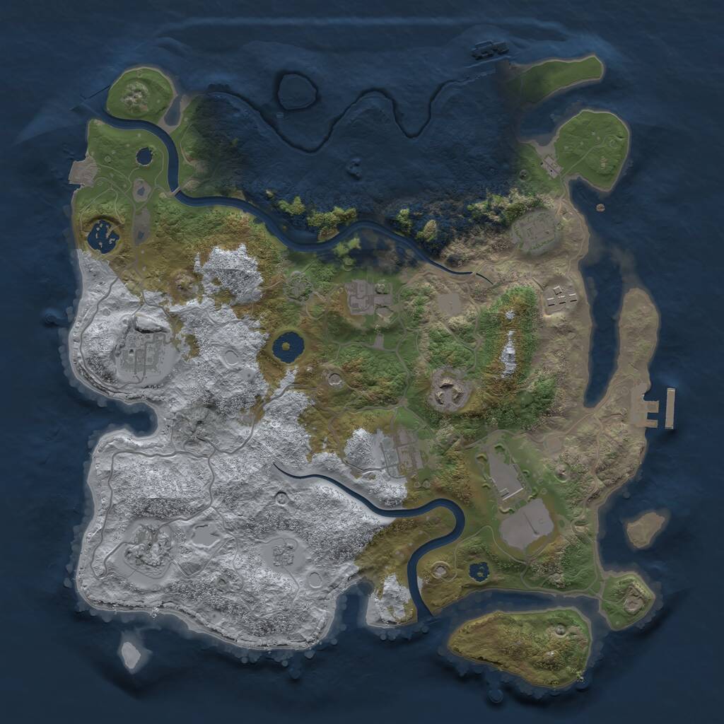 Rust Map: Procedural Map, Size: 3600, Seed: 573738108, 15 Monuments