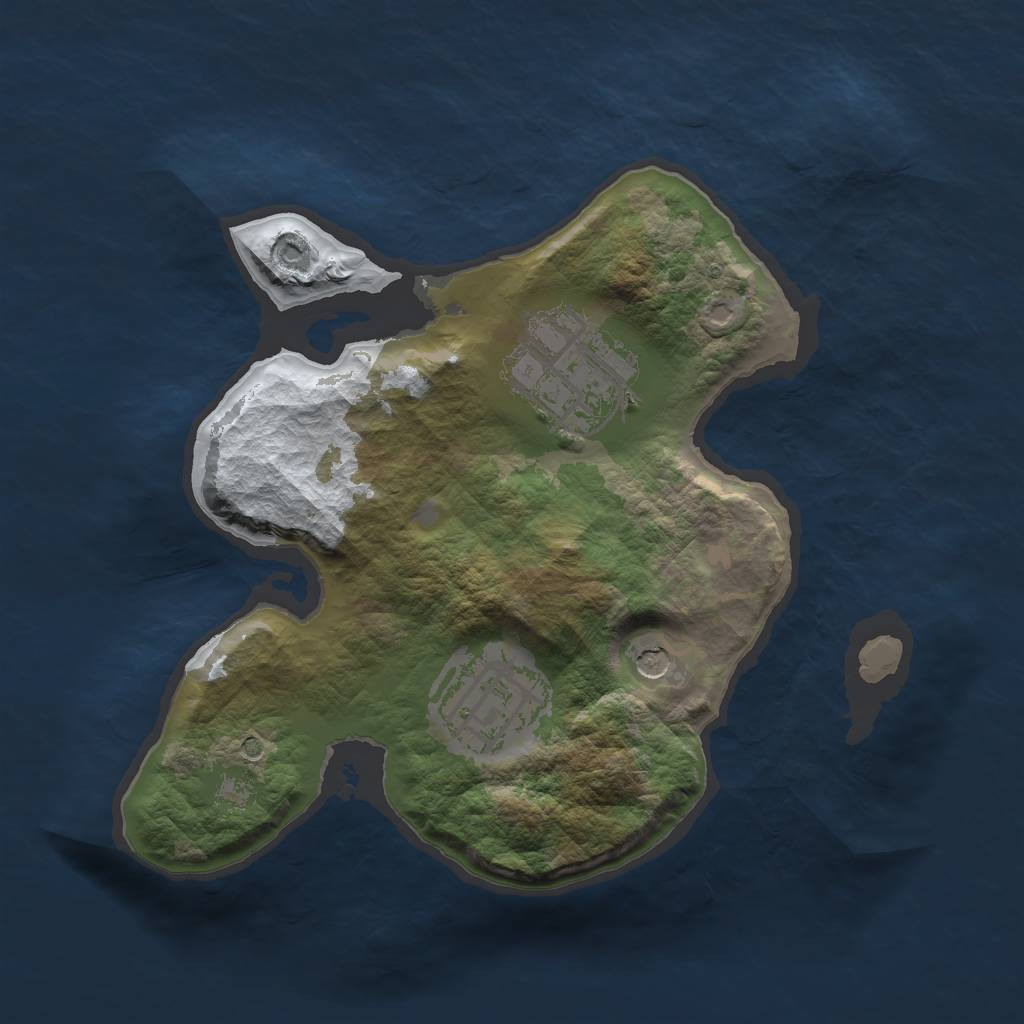 Rust Map: Barren, Size: 2000, Seed: 1901817, 5 Monuments