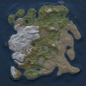 Thumbnail Rust Map: Procedural Map, Size: 3500, Seed: 1115733437, 13 Monuments