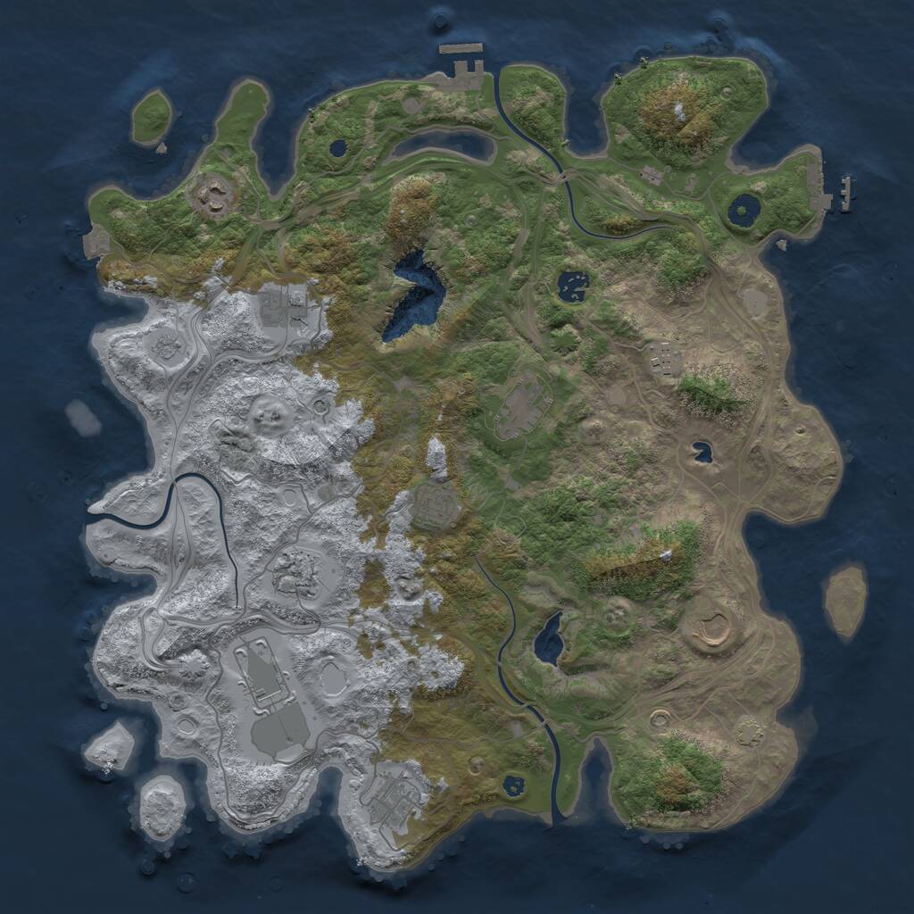 Rust Map: Procedural Map, Size: 4250, Seed: 9969418, 16 Monuments