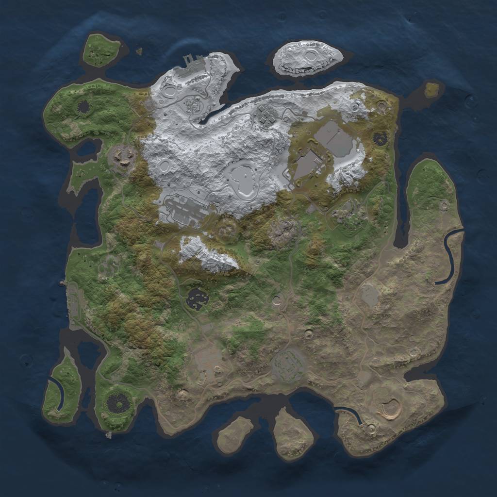 Rust Map: Procedural Map, Size: 3500, Seed: 1273620553, 18 Monuments