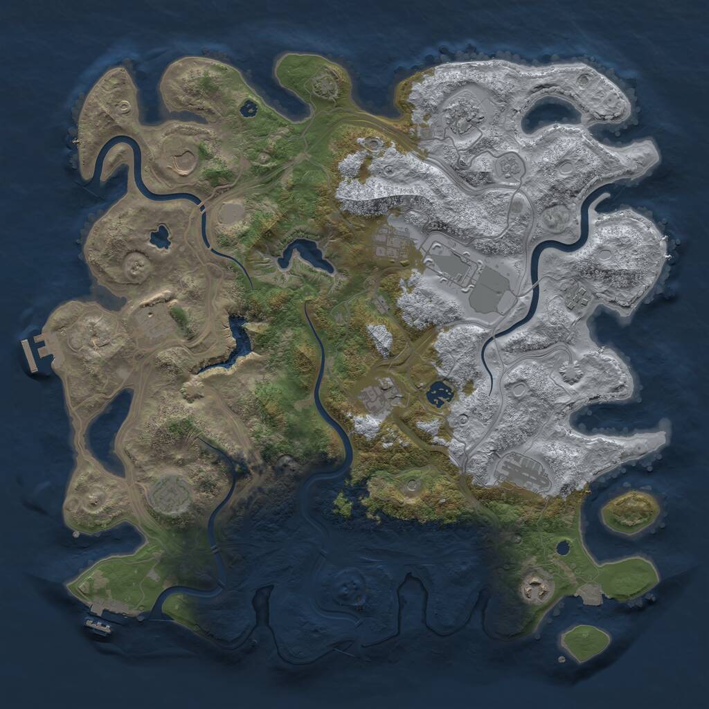Rust Map: Procedural Map, Size: 4250, Seed: 1743048164, 17 Monuments