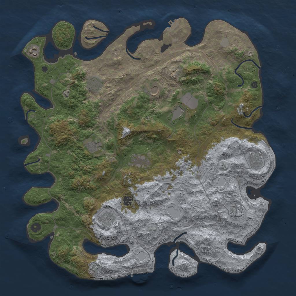 Rust Map: Procedural Map, Size: 4500, Seed: 56547854, 20 Monuments