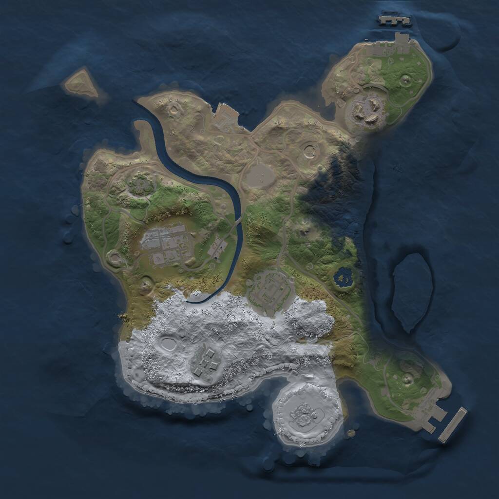 Rust Map: Procedural Map, Size: 2500, Seed: 1630615676, 10 Monuments
