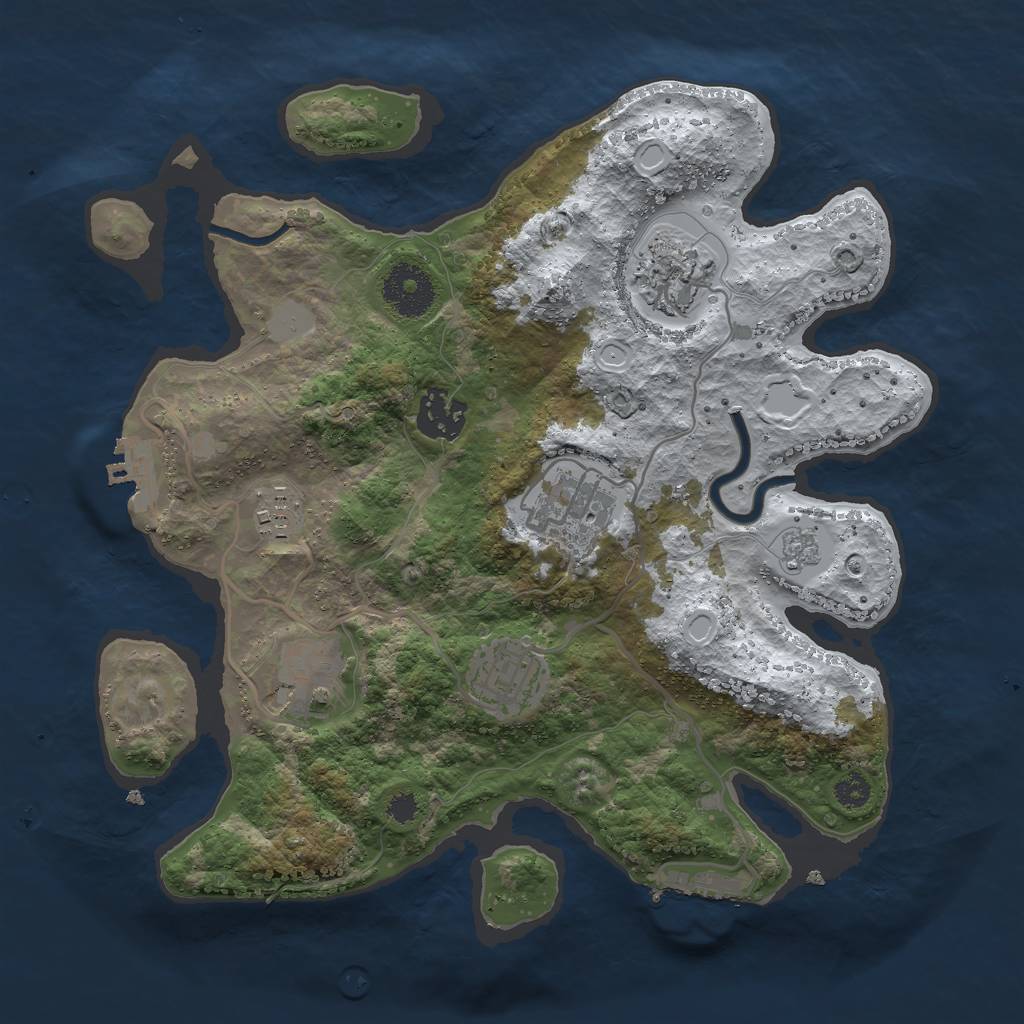Rust Map: Procedural Map, Size: 3000, Seed: 51234, 14 Monuments