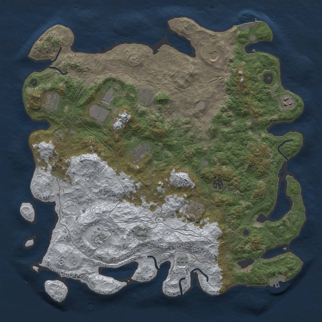 Rust Map: Procedural Map, Size: 4500, Seed: 52339652, 19 Monuments