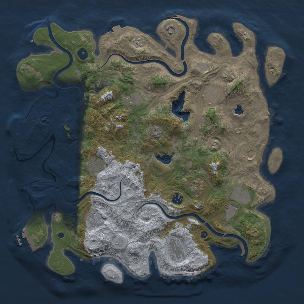 Rust Map: Procedural Map, Size: 4250, Seed: 250807, 17 Monuments