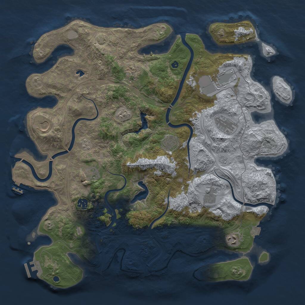 Rust Map: Procedural Map, Size: 4250, Seed: 883654, 16 Monuments