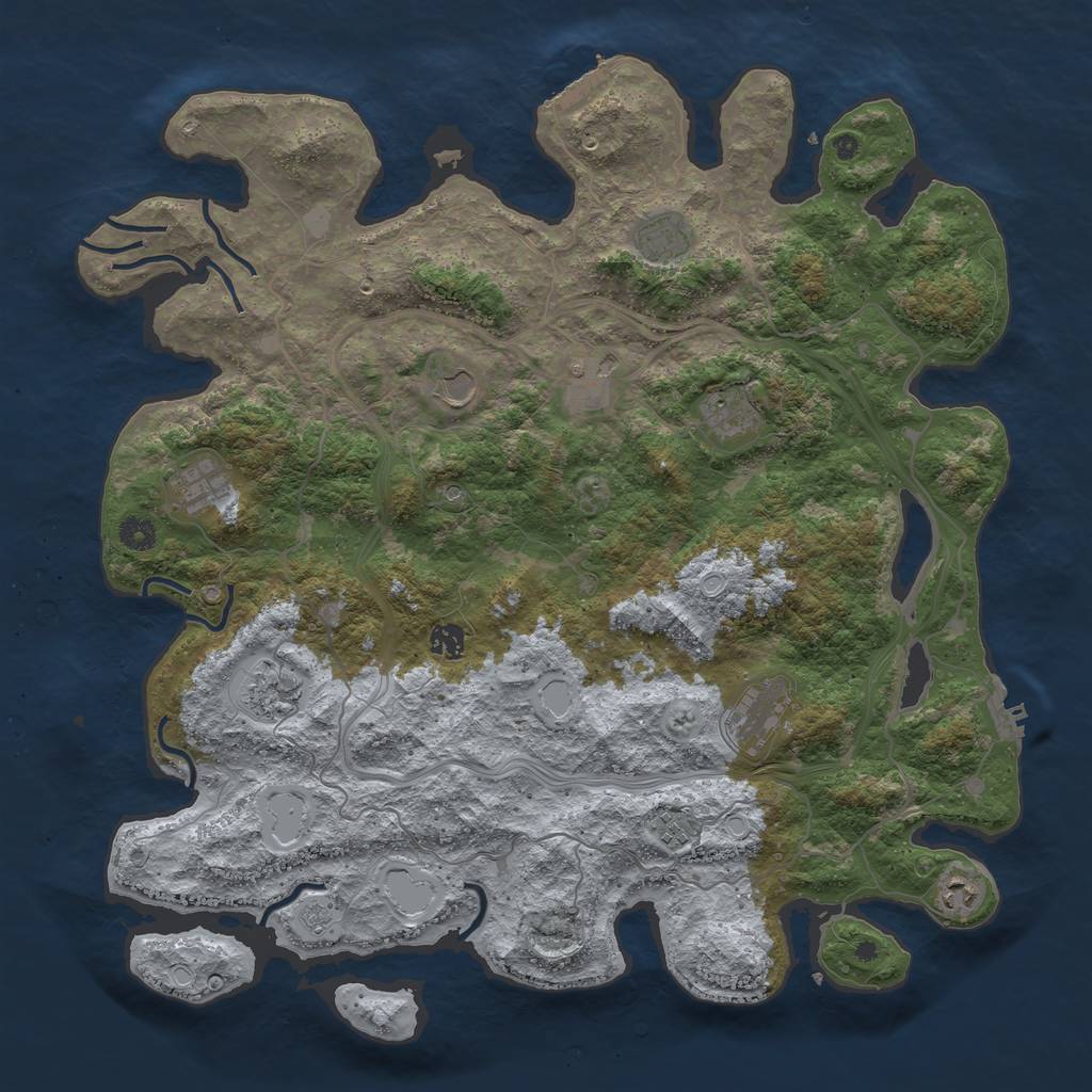 Rust Map: Procedural Map, Size: 4500, Seed: 298365022, 19 Monuments