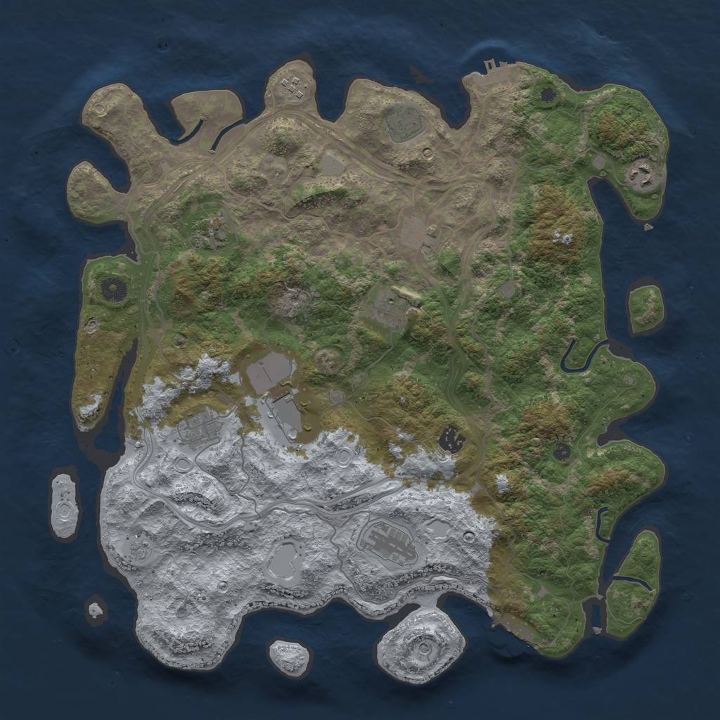 Rust Map: Procedural Map, Size: 4250, Seed: 727810, 19 Monuments