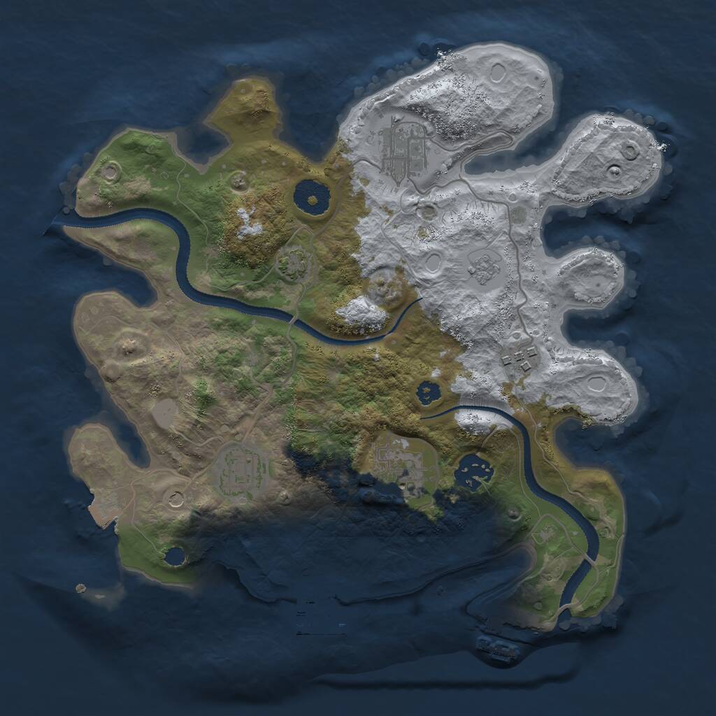 Rust Map: Procedural Map, Size: 3000, Seed: 2020205, 11 Monuments