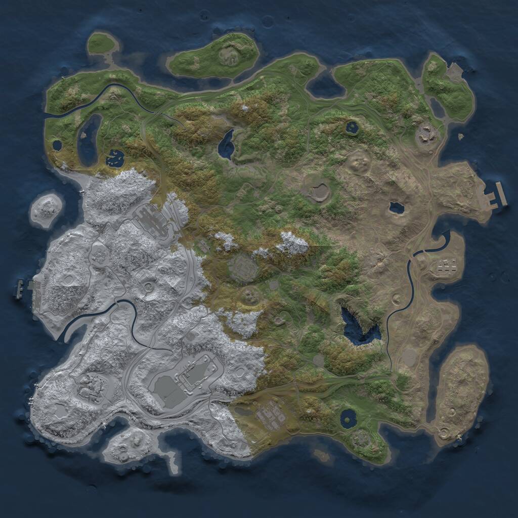 Rust Map: Procedural Map, Size: 4250, Seed: 351645, 15 Monuments
