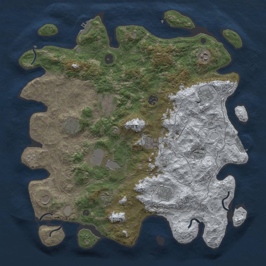 Rust Map: Procedural Map, Size: 4250, Seed: 522900, 20 Monuments
