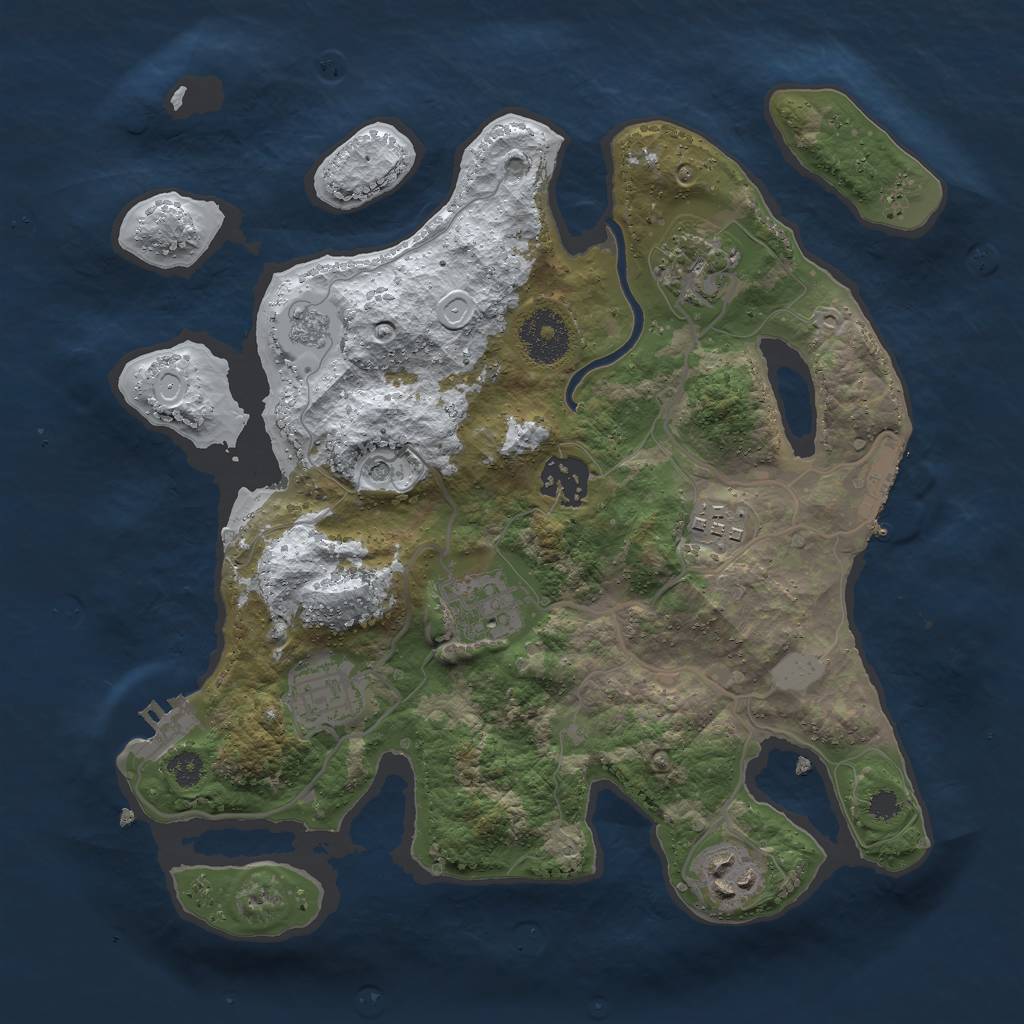 Rust Map: Procedural Map, Size: 3000, Seed: 244218, 15 Monuments