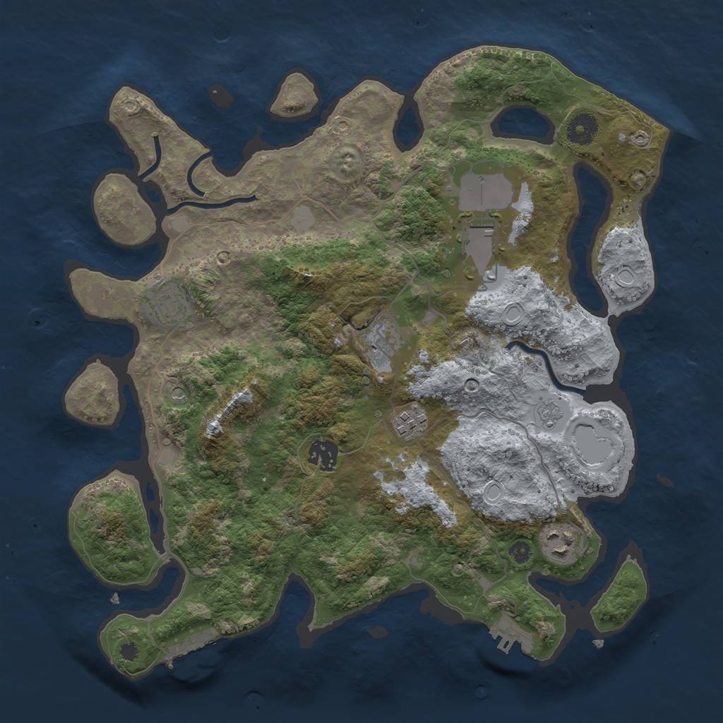 Rust Map: Procedural Map, Size: 3500, Seed: 8792105, 15 Monuments