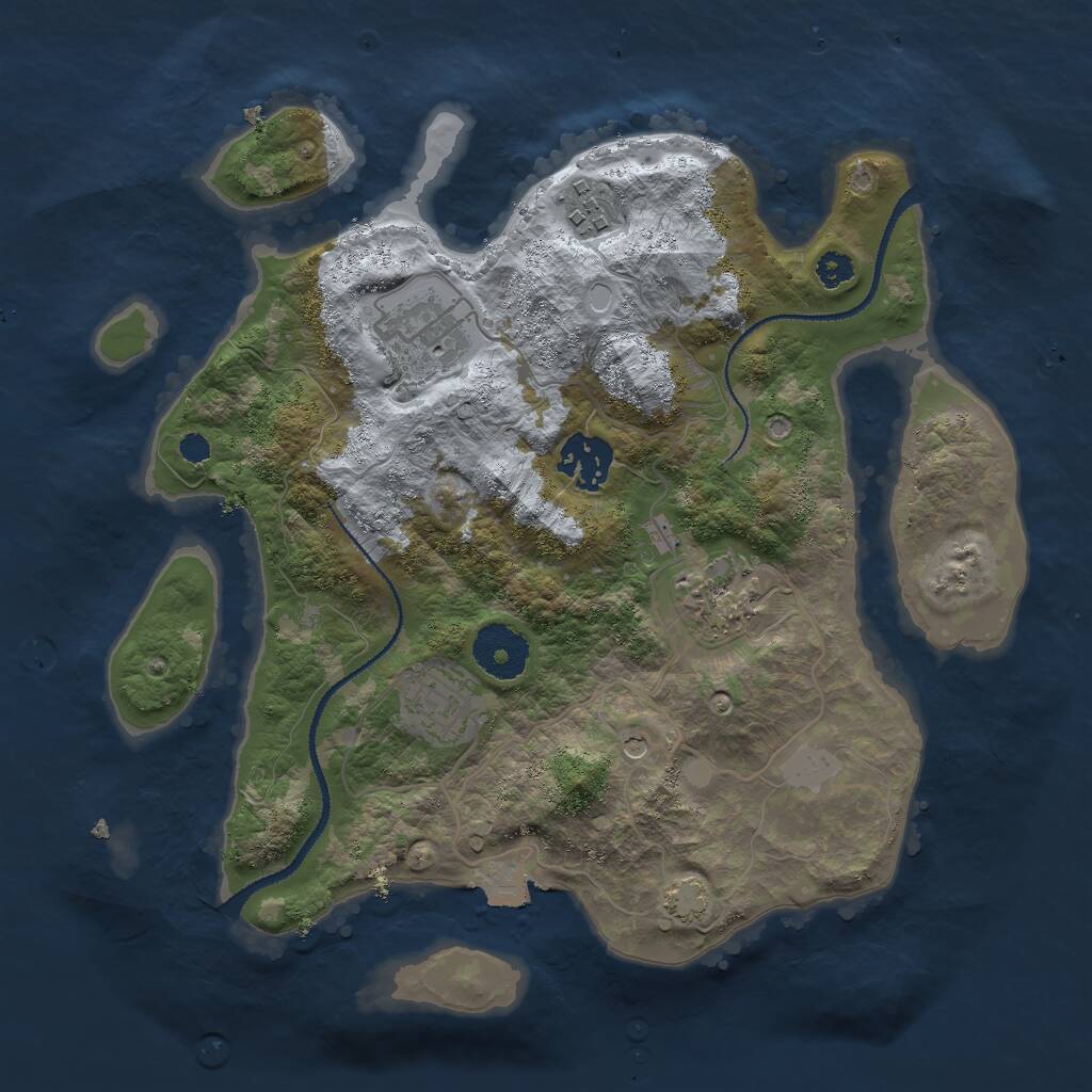 Rust Map: Procedural Map, Size: 3000, Seed: 2048284703, 8 Monuments
