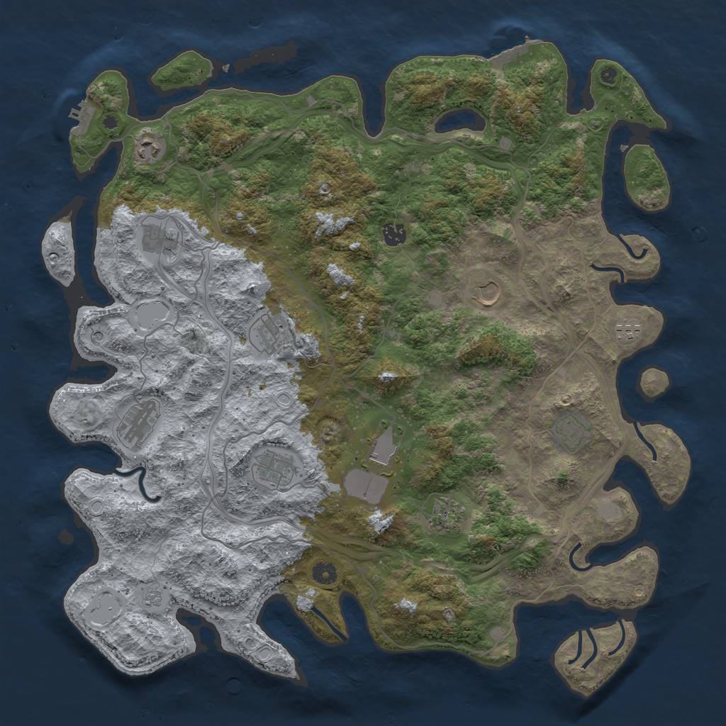 Rust Map: Procedural Map, Size: 4553, Seed: 1195927985, 20 Monuments