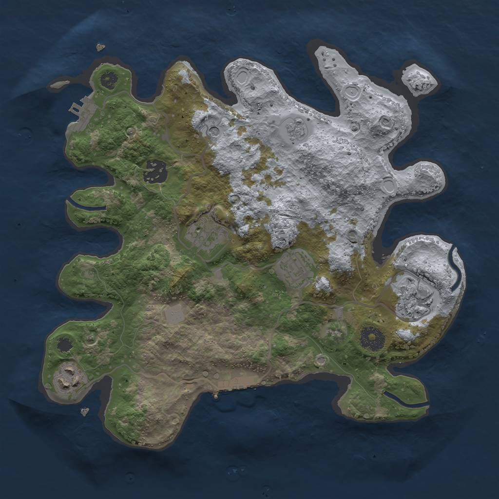 Rust Map: Procedural Map, Size: 3000, Seed: 616601831, 14 Monuments