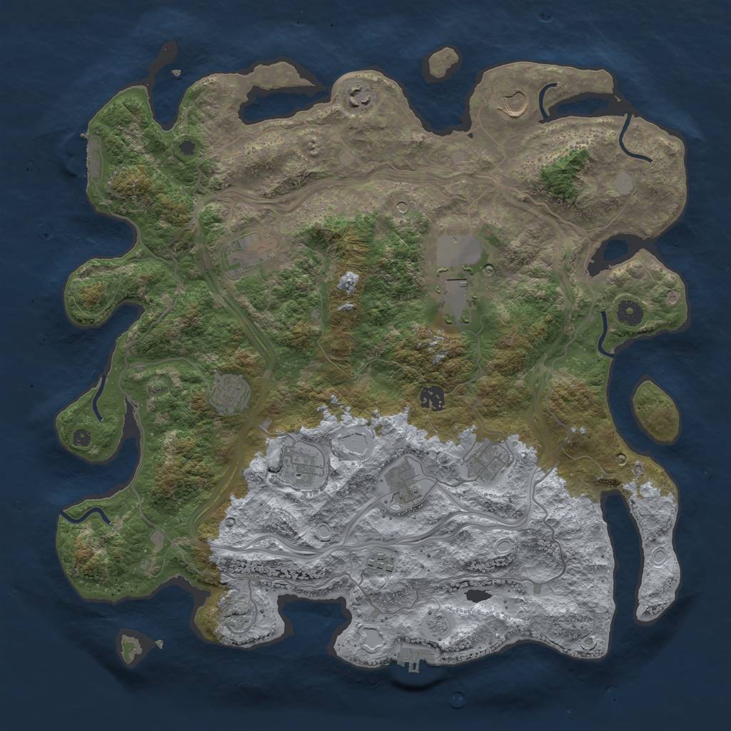 Rust Map: Procedural Map, Size: 4250, Seed: 796675, 17 Monuments