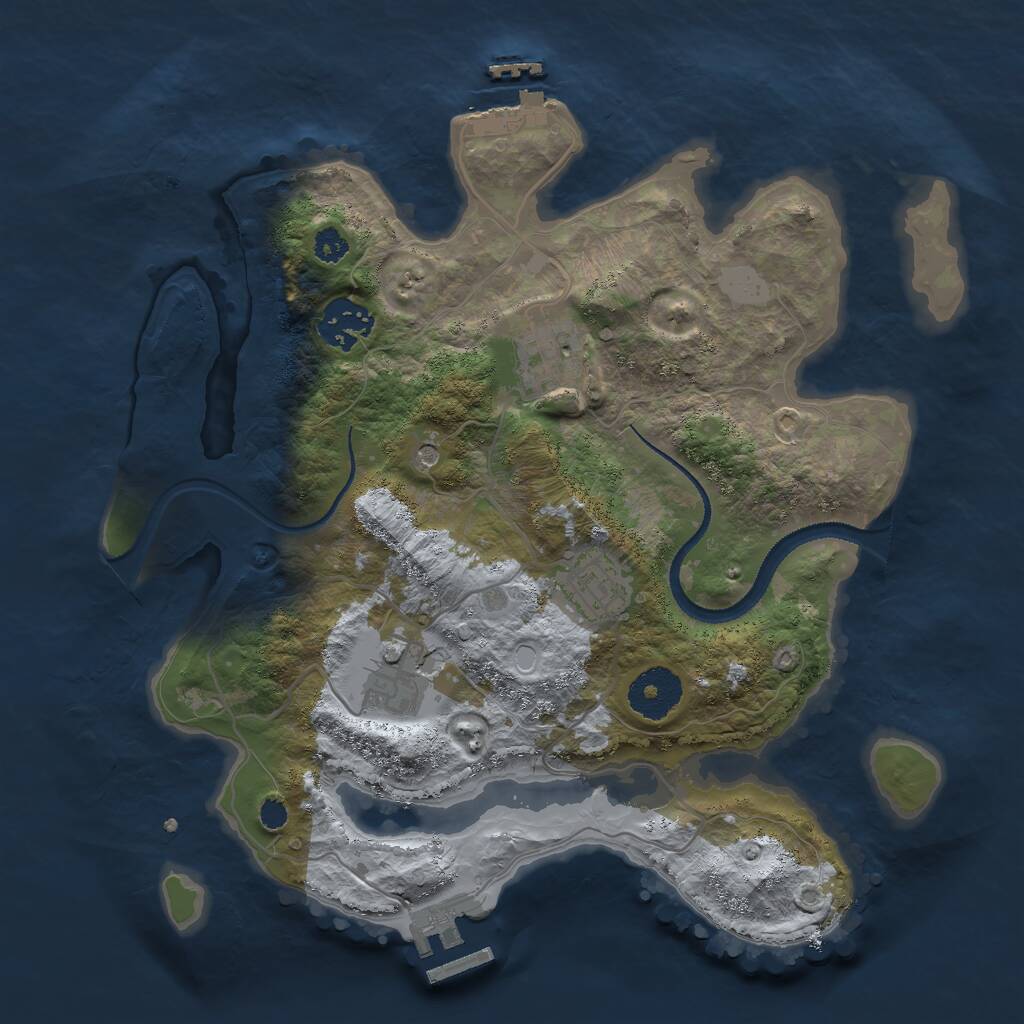 Rust Map: Procedural Map, Size: 3000, Seed: 53344869, 8 Monuments