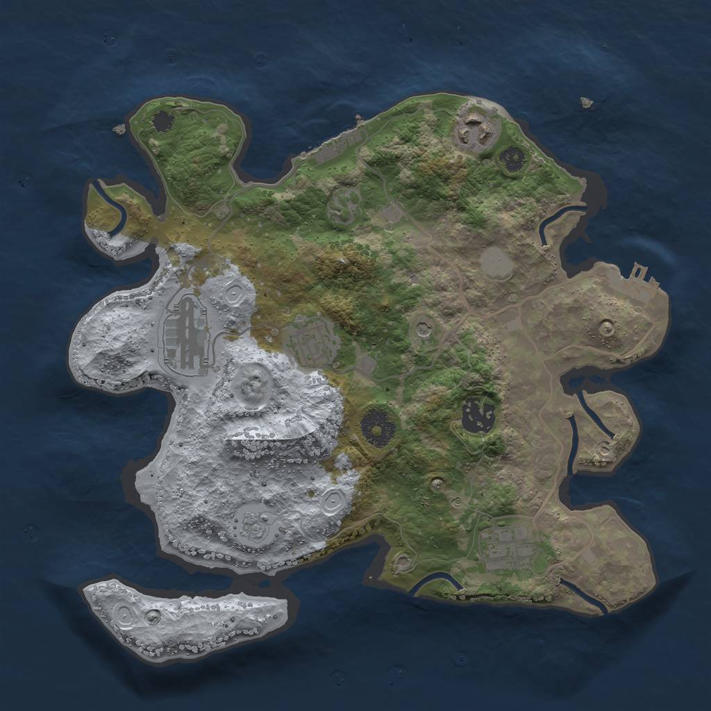 Rust Map: Procedural Map, Size: 3000, Seed: 235243835, 14 Monuments