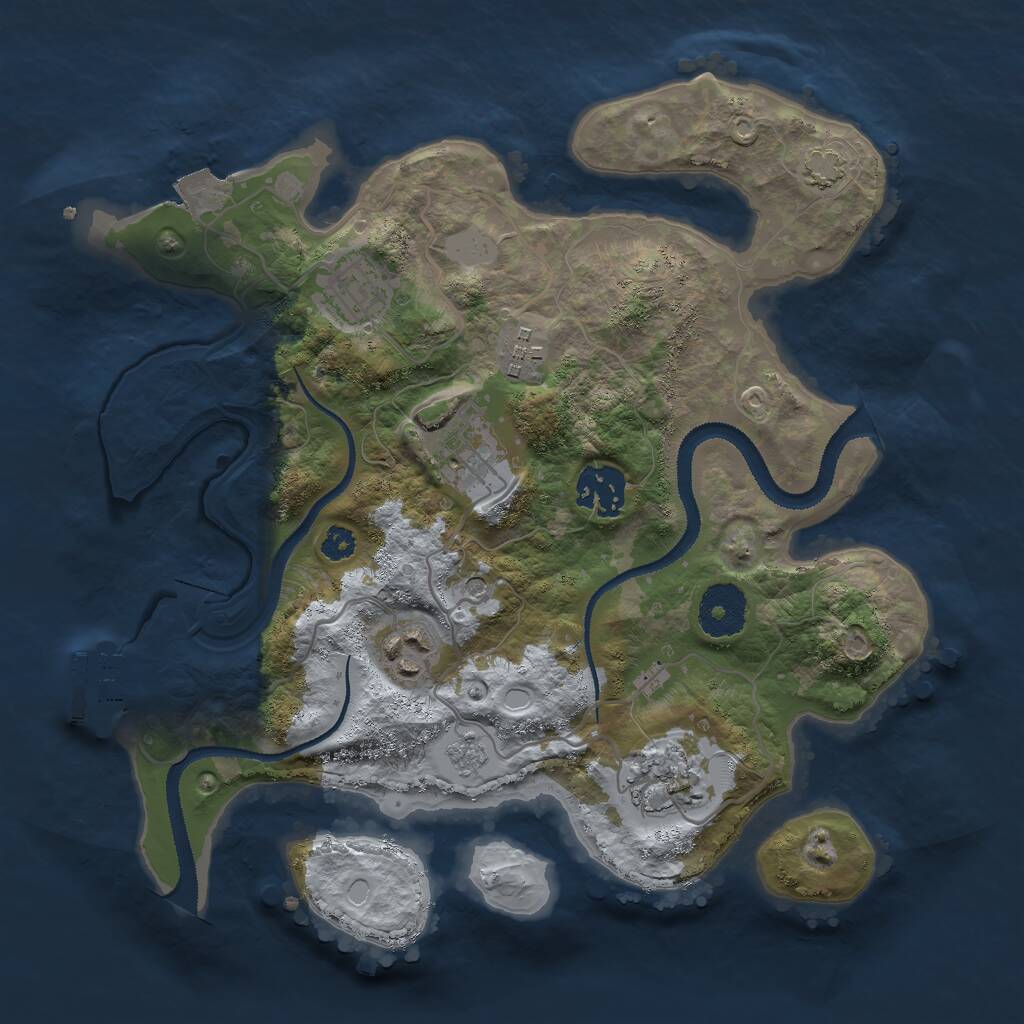 Rust Map: Procedural Map, Size: 3000, Seed: 1066654481, 11 Monuments