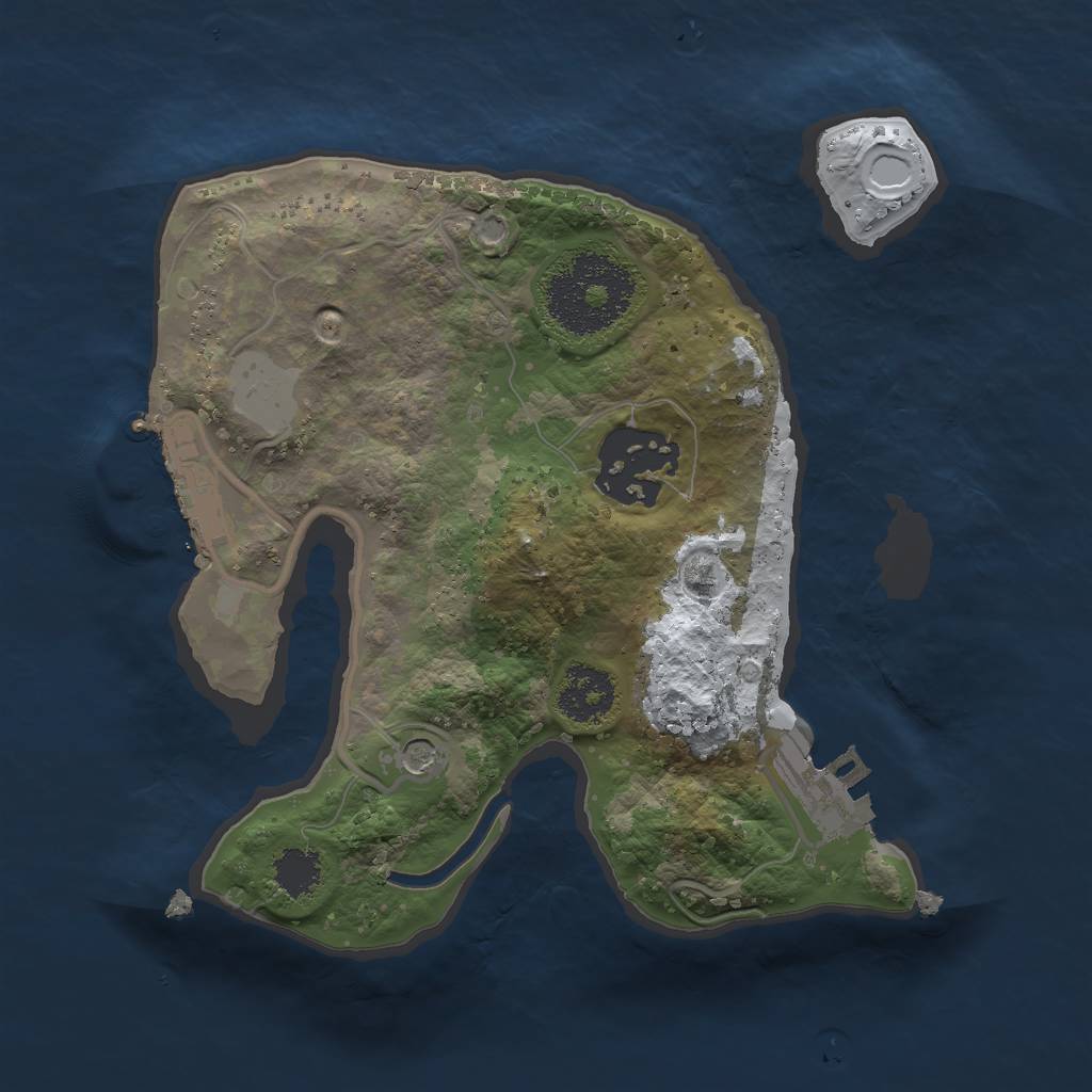 Rust Map: Procedural Map, Size: 2000, Seed: 54458642, 9 Monuments